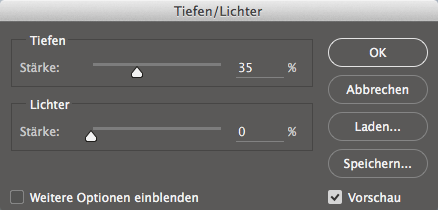 Tiefen-Aufhellung