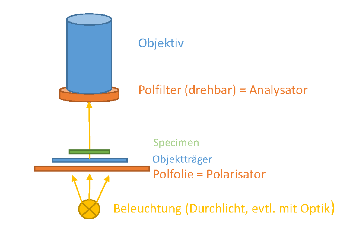 Schematischer Aufbau für Pol-Fotografie
